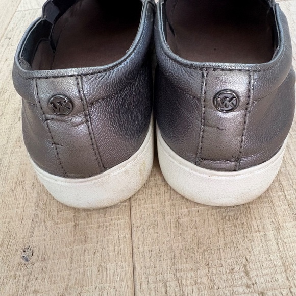 Michael Kors Grey Metallic Leather Sneakers - Picture 5 of 8